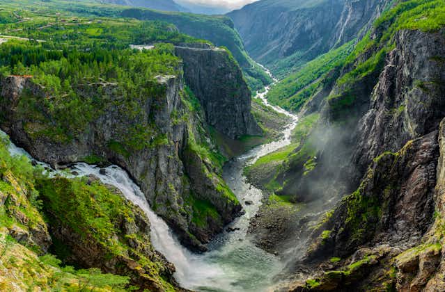 Photo of beautiful Vøringfossen waterfall in Norway.