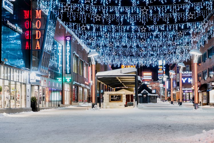 Photo of Empty street at Rovaniemi city center.