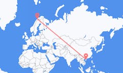 Vluchten van Haikou, China naar Bardufoss, Noorwegen