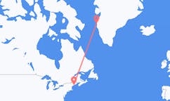 미국 록랜드에서 출발해 그린란드 시시미우트에게(으)로 가는 항공편