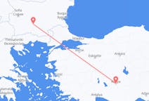 Vluchten van Konya, Turkije naar Plovdiv, Bulgarije