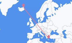 出发地 冰岛出发地 索斯霍恩目的地 希腊圣托里尼的航班