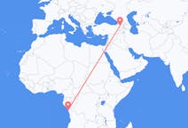 Flyrejser fra Cabinda, Angola til Kars, Tyrkiet