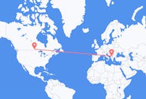 Flyreiser fra Winnipeg, Canada til Priština, Kosovo