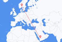 出发地 沙特阿拉伯出发地 奈季蘭目的地 挪威奥斯陆的航班