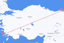 Vluchten van Kalymnos, Griekenland naar Trabzon, Turkije