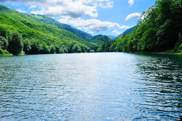 Photo of wonderful bright scenery of Biogradsko lake in the national park Biogradska Gora ,Montenegro.