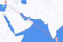 Vluchten van Hambantota, Sri Lanka naar Adana, Turkije