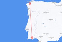 Loty z dystryktu Faro, Portugalia do Santiago de Compostela, Hiszpania