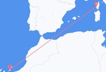 Flyreiser fra Ajaccio, Frankrike til Ajuy, Spania