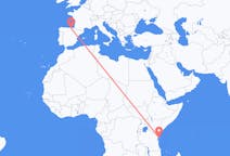 出发地 坦桑尼亚出发地 奔巴岛目的地 西班牙毕尔巴鄂的航班