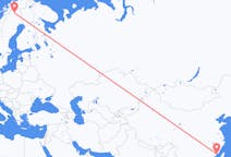 Flyreiser fra Xiamen, Kina til Kiruna, Sverige