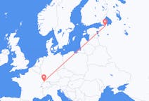 Vluchten van Mulhouse, Zwitserland naar Sint-Petersburg, Rusland