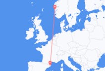 Vluchten van Bergen, Noorwegen naar Gerona, Spanje