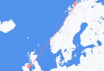 Vluchten van Dublin, Ierland naar Bardufoss, Noorwegen