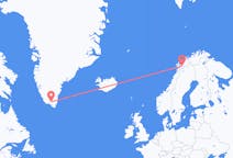Flights from Narsarsuaq, Greenland to Narvik, Norway