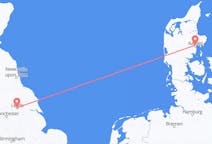 Flyreiser fra Leeds, England til Aarhus, Danmark