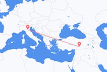 Flyreiser fra Adiyaman, Tyrkia til Bologna, Italia