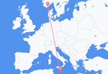 Flights from Valletta to Kristiansand