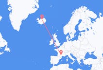 Vluchten van Rodez, Frankrijk naar Akureyri, IJsland
