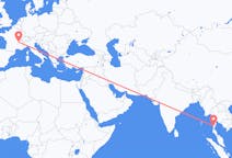 Flyrejser fra Bokpyin, Myanmar (Burma) til Lyon, Frankrig