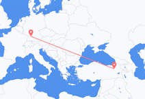 Flyg från Erzurum, Turkiet till Stuttgart, Tyskland
