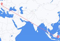 Flyreiser fra Makassar, Indonesia til Linz, Østerrike