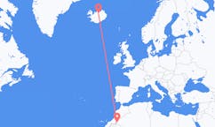 航班从阿尔及利亚廷杜夫市到阿克雷里市，冰岛塞尔