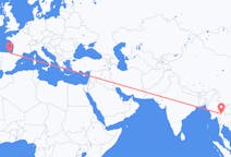 出发地 泰国出发地 南邦省目的地 西班牙毕尔巴鄂的航班
