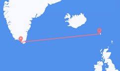 Flyreiser fra Sørvágur, Færøyene til Nanortalik, Grønland