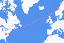 Flyrejser fra Charlotte til Trondheim