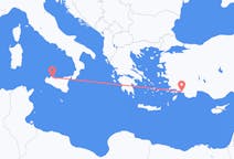 出发地 意大利出发地 巴勒莫目的地 土耳其达拉曼的航班
