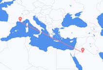 Flyrejser fra Al Jawf-regionen, Saudi-Arabien til Marseille, Frankrig