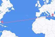 Flights from Nassau, the Bahamas to Mykonos, Greece