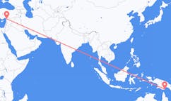 파푸아 뉴기니 다루에서 출발해 터키 하타이 지방으로(으)로 가는 항공편