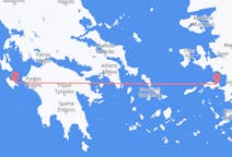 Vluchten van Zakynthos-eiland, Griekenland naar Samos, Griekenland