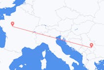 Flyg från Tours, Frankrike till Niš, Serbien
