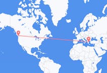 캐나다 빅토리아에서 출발해 그리스 스키아토스로(으)로 가는 항공편