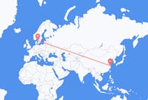 Flyg från Shanghai, Kina till Göteborg, Sverige