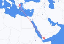 Vluchten van Aden naar Athene