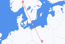 Vluchten van Oslo, Noorwegen naar Katowice, Polen