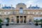 photo of Jacquemart-Andre Museum (owned by Institute de France) housed in an opulent 19th century mansion built by art collectors Edouard Andre and his wife Nelie Jacquemart. In the Museum yard in Paris, France.