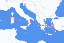 Vluchten van Samos, Griekenland naar Alghero, Italië