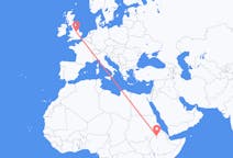 Flyreiser fra Gonder, Etiopia til Nottingham, England