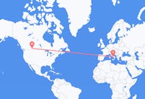加拿大出发地 梅迪辛哈特飞往加拿大目的地 那不勒斯的航班