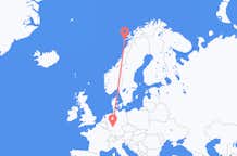 出发地 挪威出发地 莱克内斯目的地 德国法兰克福的航班
