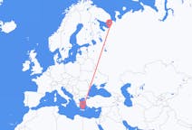 Fly fra Arkhangelsk til Iraklio