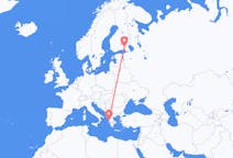 Loty z Lappeenranta, Finlandia do Prewezy, Grecja