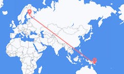 파푸아 뉴기니 투피에서 출발해 핀란드 쿠오피오에게(으)로 가는 항공편