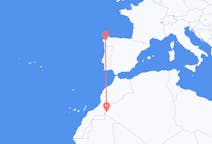 Flyrejser fra Tindouf, Algeriet til Santiago de Compostela, Spanien